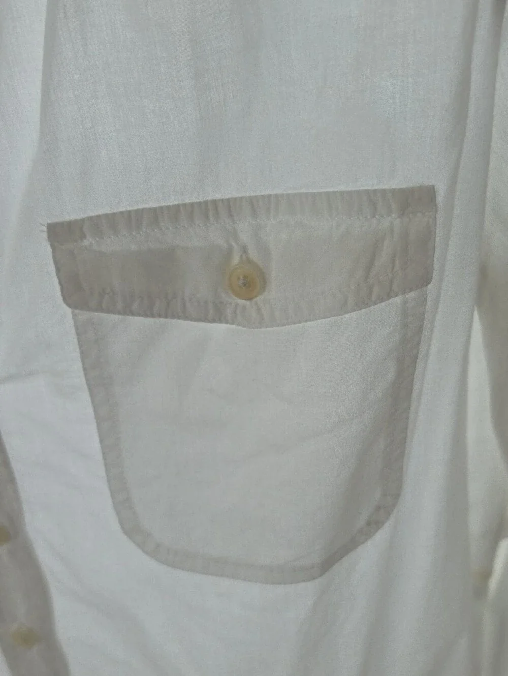 JCrew REIMAGINED Lightweight White Button-Front 2-pocket Shirt